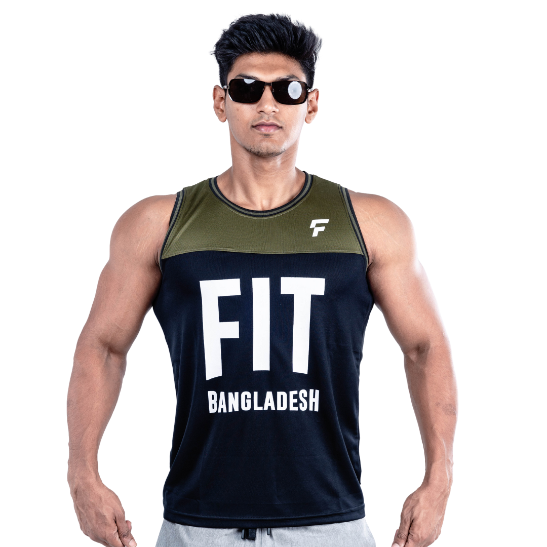 Fit Basketball Tank Top - Olive